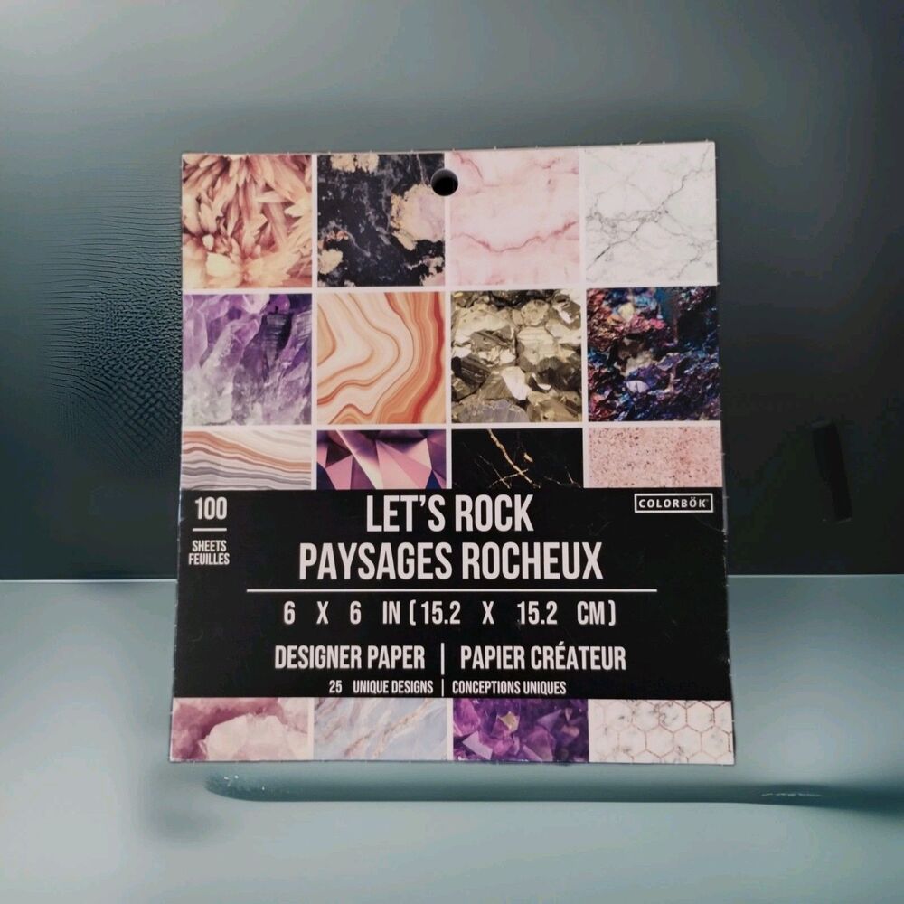 American Crafts Colorbok Paper Pad, Let's Rock, 6" x 6" 100 Sheets - NEW